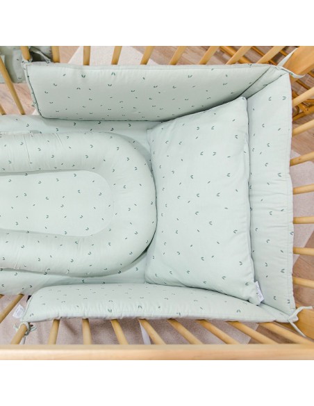 tour de lit vert bio pour lit bebe - chambre
